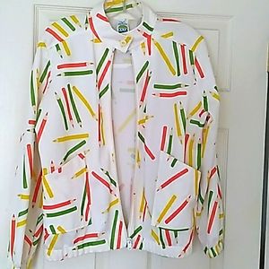 Novelty print vintage zipper Jacket